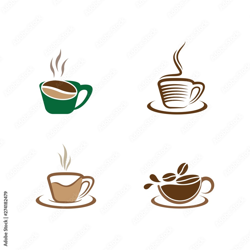 Obraz premium Coffee vector icon illustration design