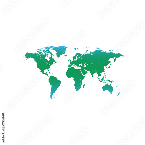World map green isolated
