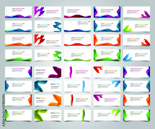 Vector abstract design banner web template set collections