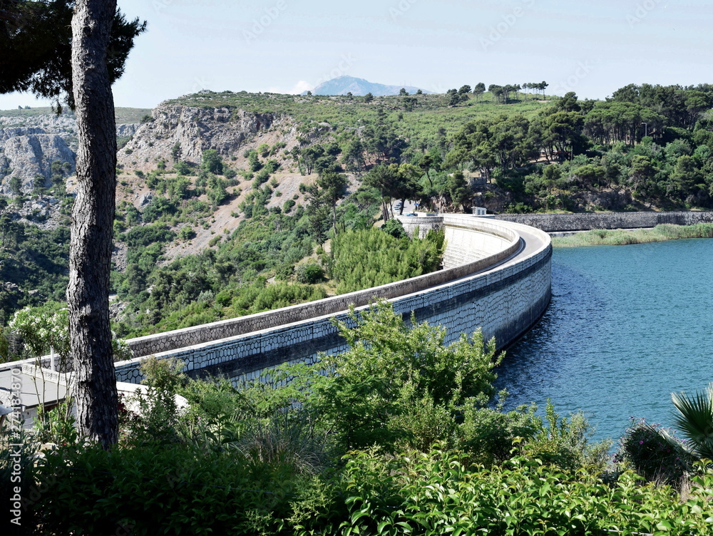 the lake of a Greek dam