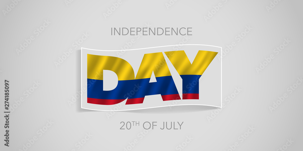 Colombia happy independence day vector banner, greeting card