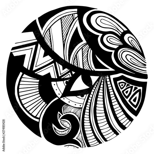 Polynesian Tattoo Design. Black and White