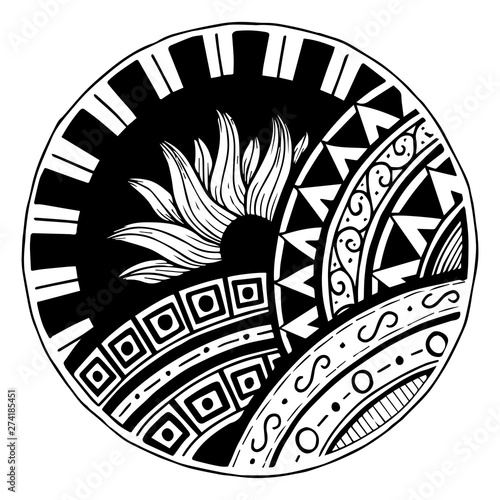 Polynesian Tattoo Design. Black and White