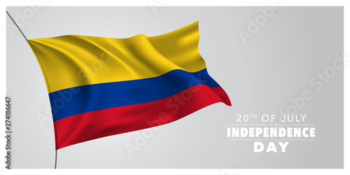 Free Download Colombia happy independence day greeting card, banner, horizontal vector illustration - GFXLoad