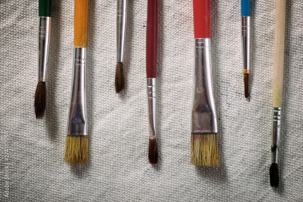 Fototapeta premium Watercolorist tools view