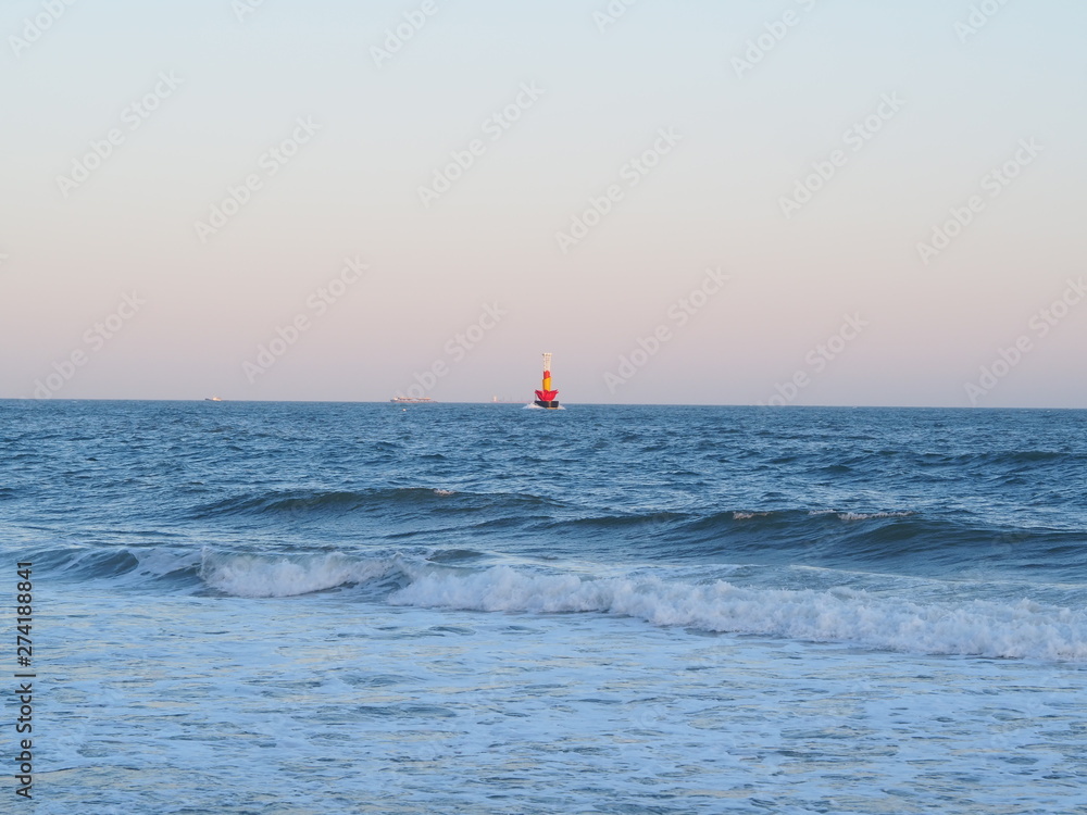 Sailing on a beautiful Ocean with waves