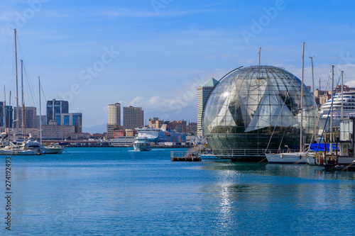 GENOA, ITALY - MARCH 9, 2019: The bubble biosphere by Renzo Piano in Genoa, Italy photo