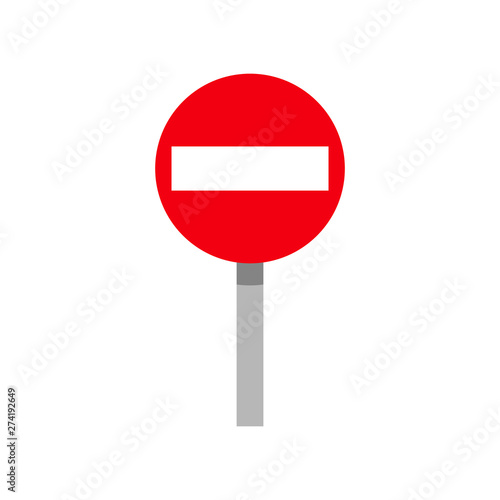 No entry sign vector icon