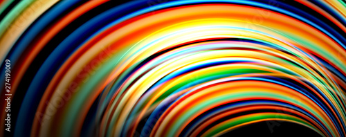 Fluid color rainbow style wave abstract background  techno modern design on black