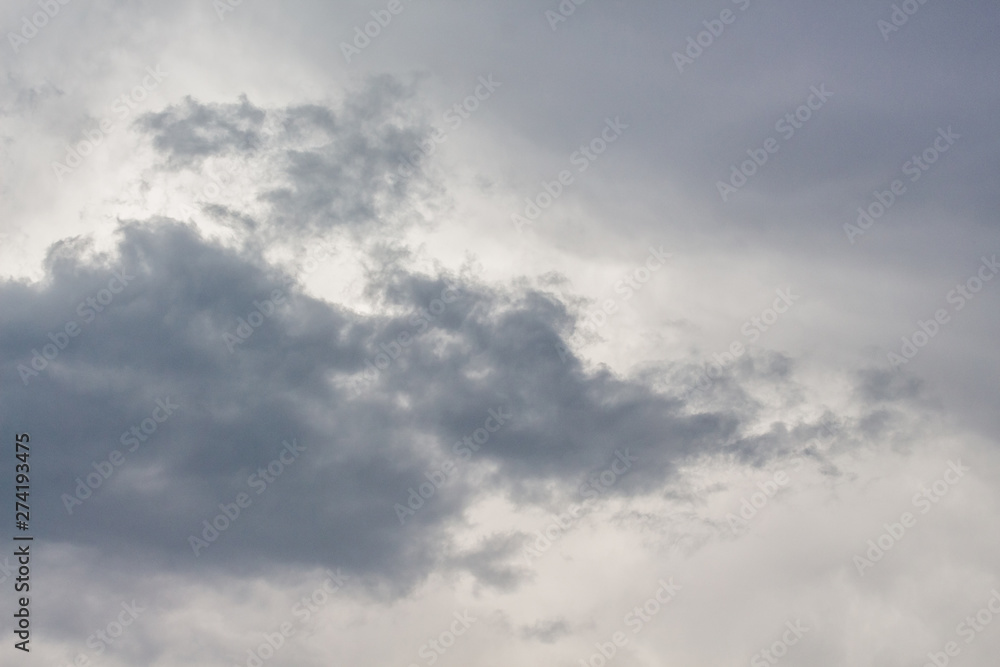 Gray, bizarre clouds in the cloudy weather_