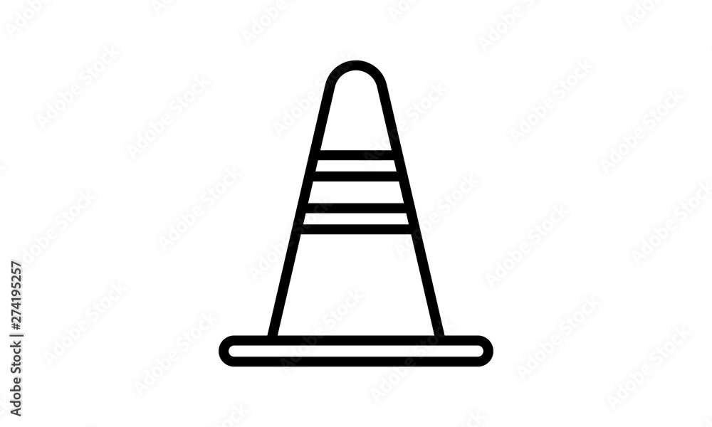 Road traffic cone icon for construction and safety Road traffic cone icon for construction and safety