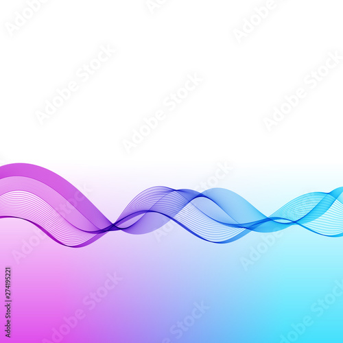 Template with Wave Line for your Text, Information, Publishing. © Nata_Smilyk ッ