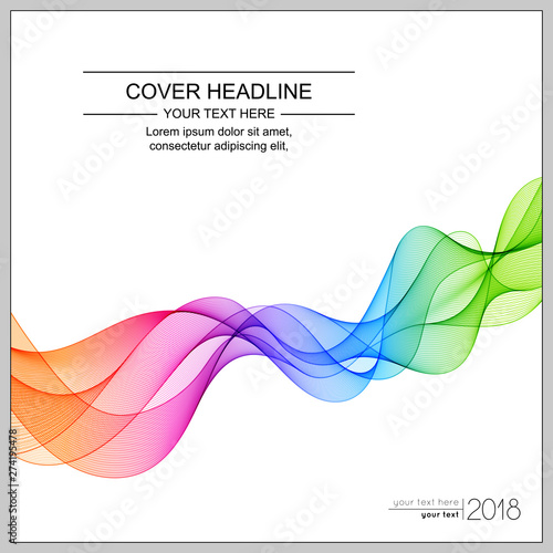 Universal Cover Design with Gradient Colored Wave Line on White Background.