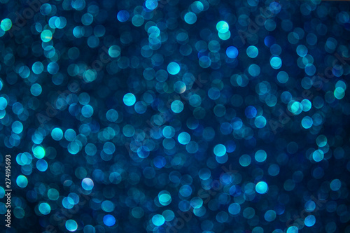 Abstract Blurred Blue Bokeh Background.