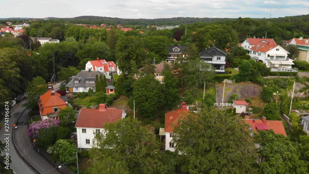Aerial View Of Picturesque Houses On The Swedish Paradise Part Of Gothenburg Called Orgryte In Sweden. Aerial View Of Picturesque Houses On The Swedish Paradise Part Of Gothenburg Called Orgryte In Sweden.