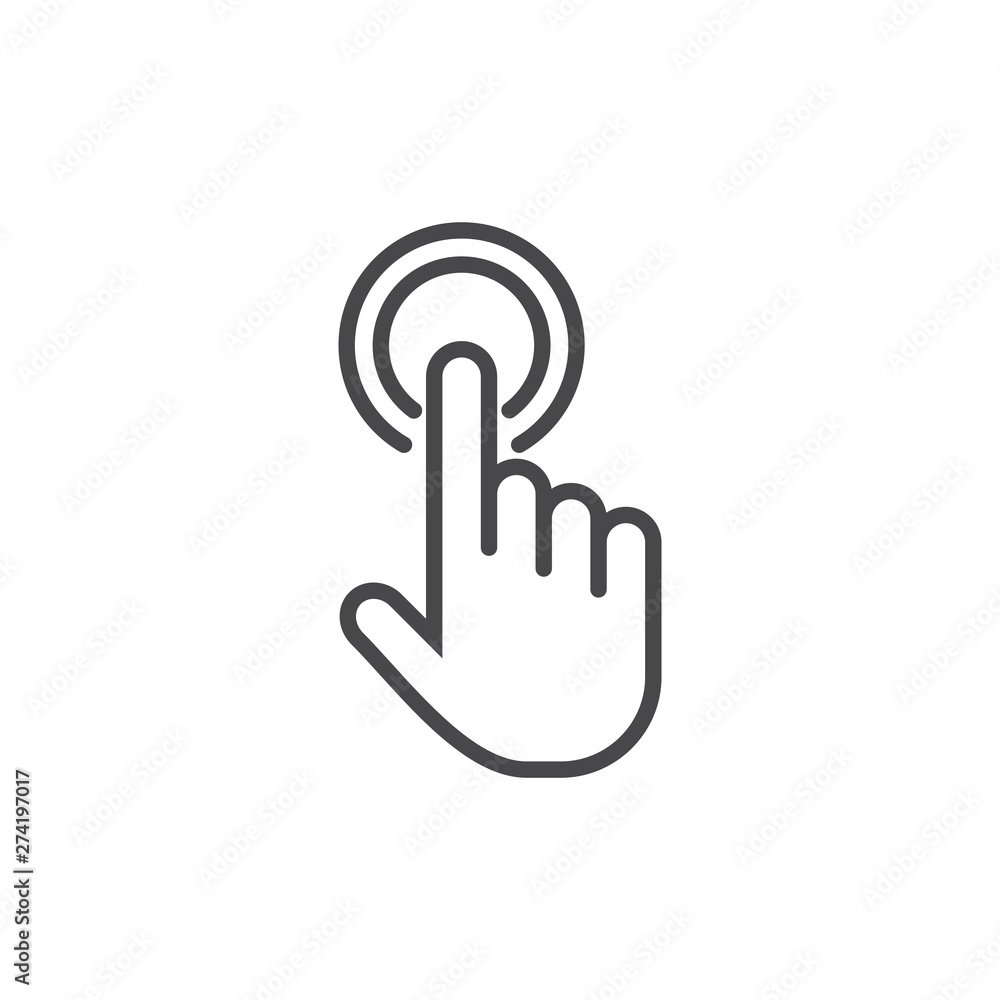 Hand cursor icon grey. Hand click icon. Finger pointer isolated vector Hand cursor icon grey. Hand click icon. Finger pointer isolated vector