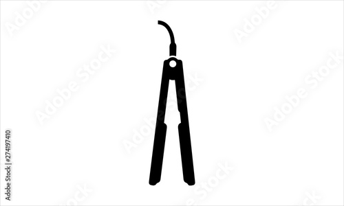 Hair straightener icon for beauty and styling