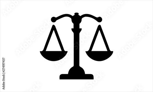 Law scale icon for justice and fairness