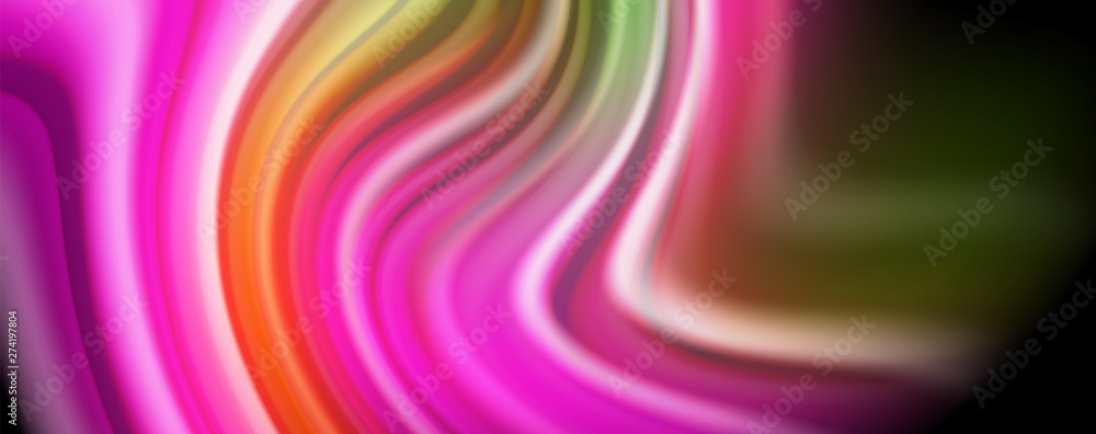 Fototapeta premium Fluid liquid color wave lines, glowing colorful light effect, abstract composition template. Geometric technology abstract pattern. Movement concept