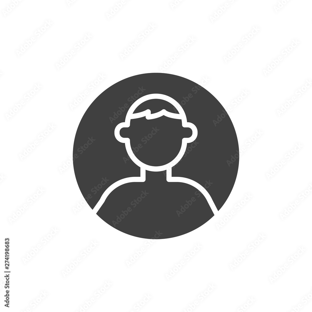 User profile vector icon. Man avatar filled flat sign for mobile concept and web design. Person silhouette in a circle glyph icon. Symbol, logo illustration. Vector graphics User profile vector icon. Man avatar filled flat sign for mobile concept and web design. Person silhouette in a circle glyph icon. Symbol, logo illustration. Vector graphics