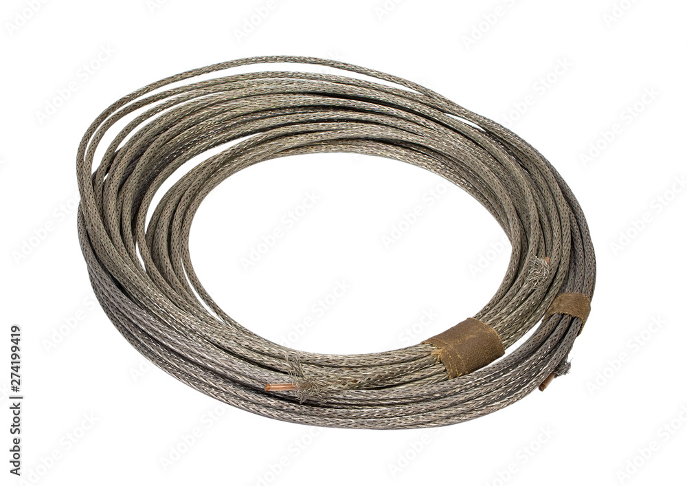 roll of electrical wire in metal braid roll of electrical wire in metal braid