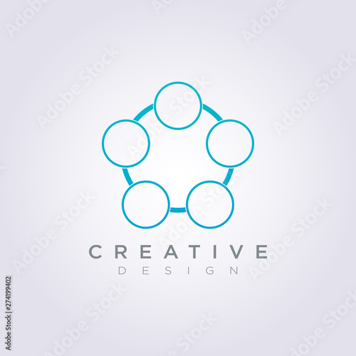 Circle Pentagon Vector Illustration Design Clipart Symbol Logo Template