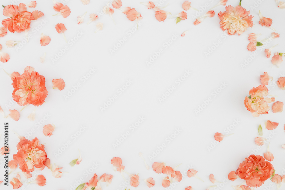 Top view frame flower with copy space Top view frame flower with copy space