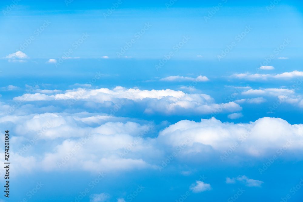 The sea of clouds under the blue sky and white clouds, Emei mountain, Sichuan province, China