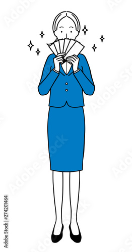 Business Woman Making Money.