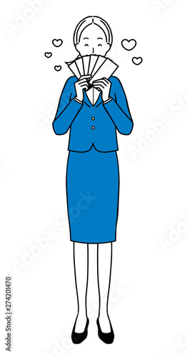 Business Woman Making Money.