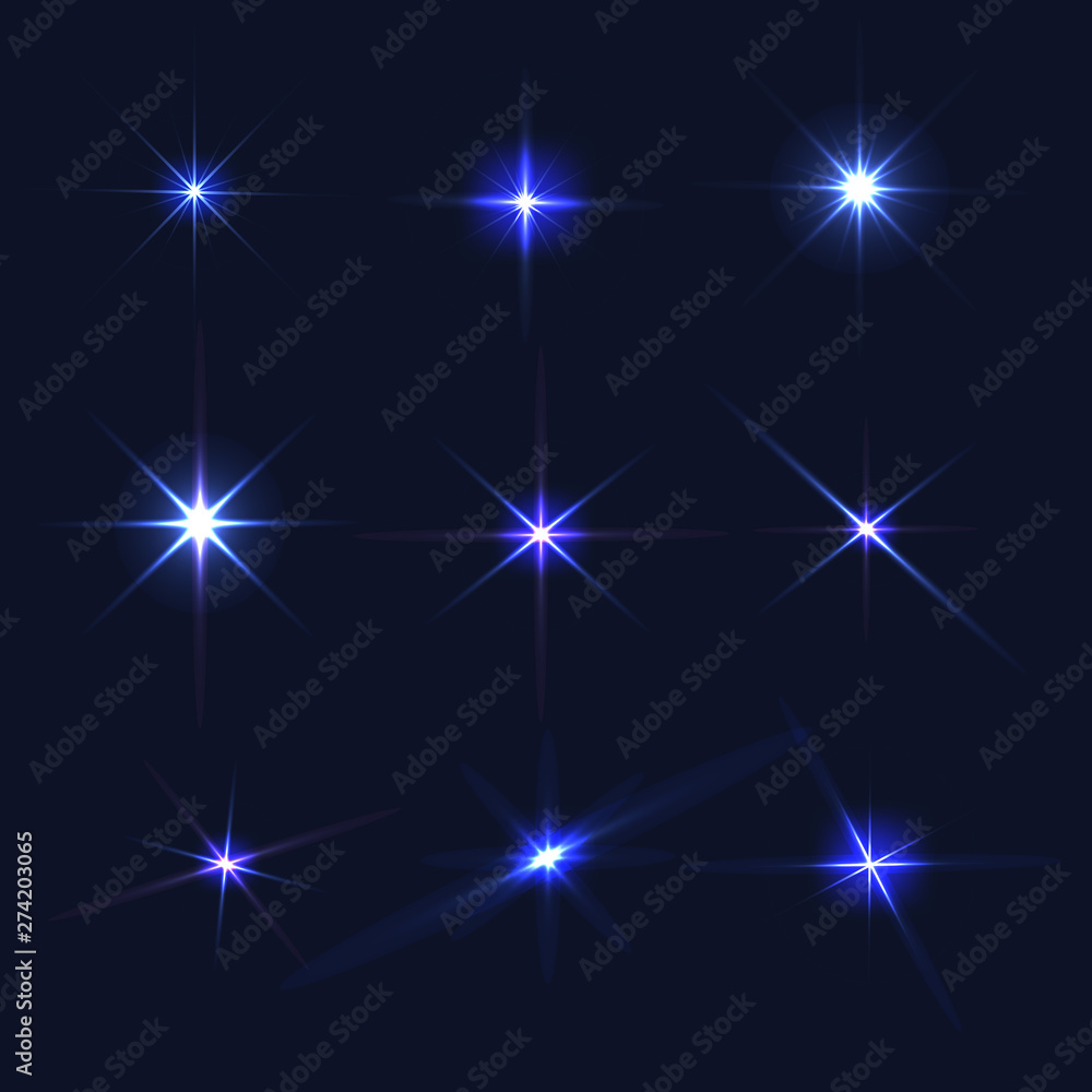 Abstract image of lighting flare.abstract blue background with stars Abstract image of lighting flare.abstract blue background with stars