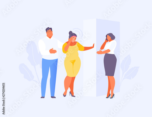 People help a sick woman