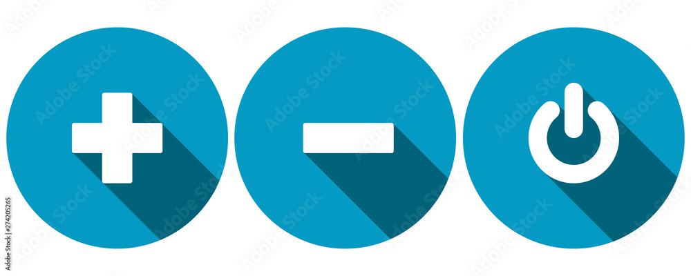 Fototapeta premium Symbols for change channel and power button