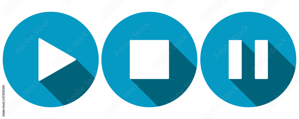 Symbols for play, stop and pause Stock Vector | Adobe Stock