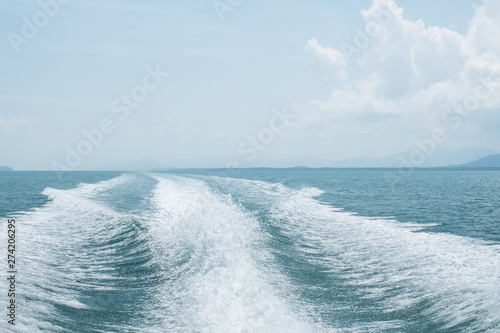 waves from the speed boat in the sea © Full_Chok