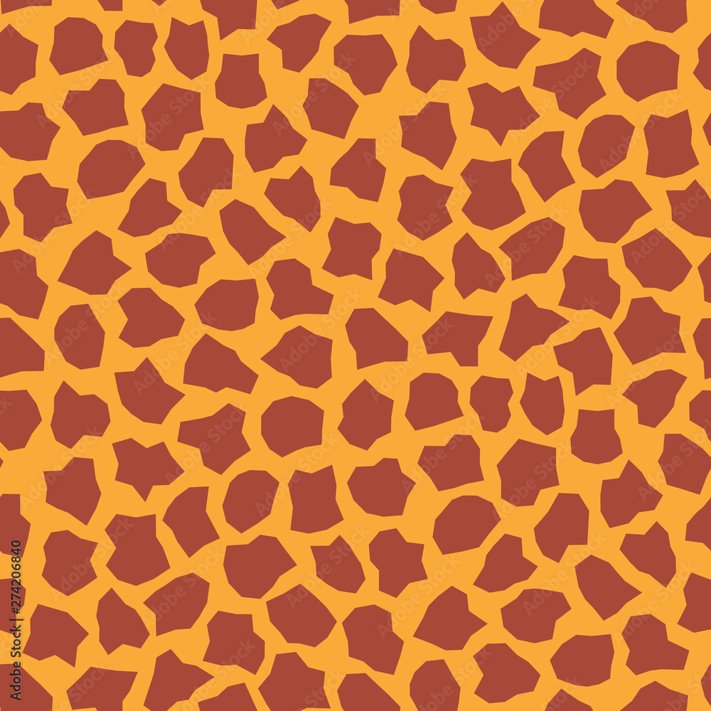 Abstract seamless pattern of orange spots, dots, giraffe skin. Abstract seamless pattern of orange spots, dots, giraffe skin.