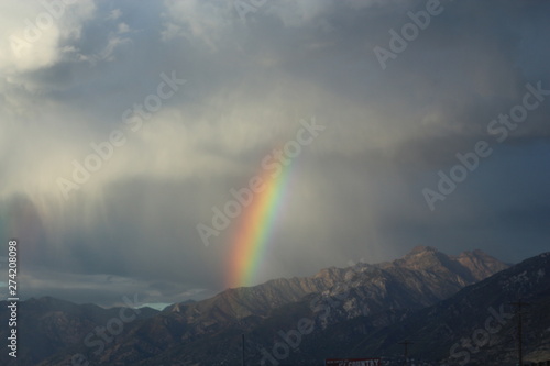Rainbow on mountain