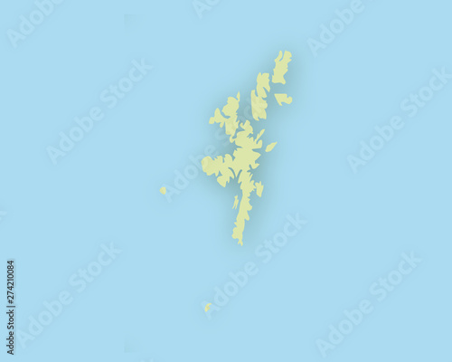 Karte der Shetland Inseln mit Schatten