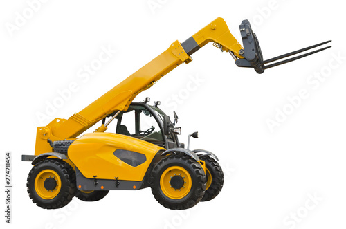 Telescopic handler isolated on a white background