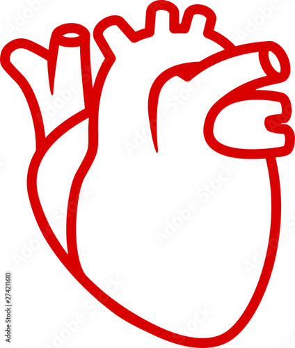 Line art heart icon. Realis...