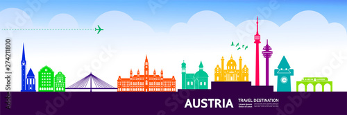 Austria travel destination vector illustration.