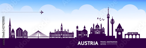 Austria travel destination vector illustration.