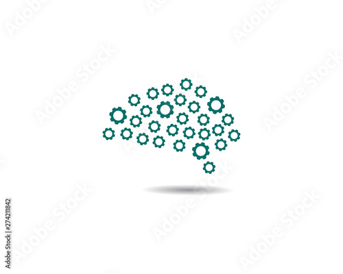Set of abstract Brain Logo Template vector icon illustration design 
