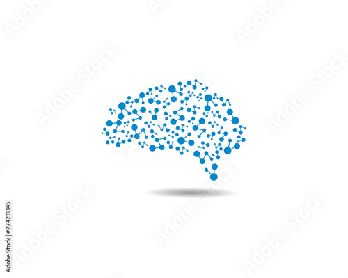 Set of abstract Brain Logo Template vector icon illustration design 