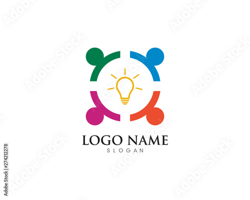 teamwork logo template vector icon illustration design 