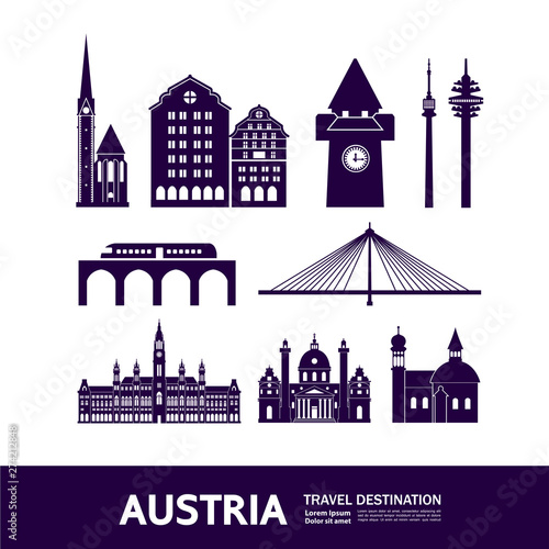 Austria travel destination vector illustration.