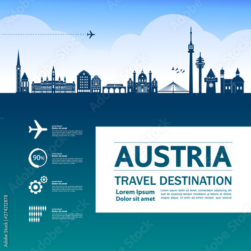 Austria travel destination vector illustration.