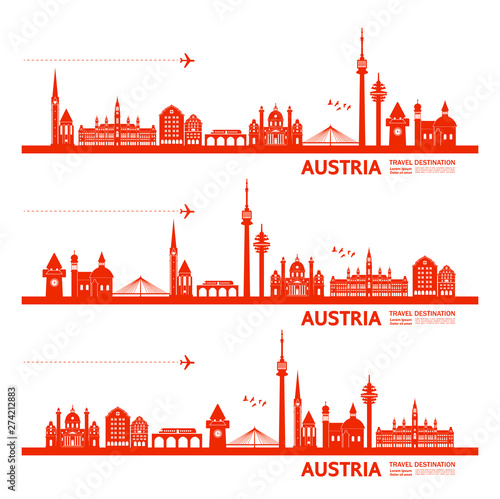 Austria travel destination vector illustration.