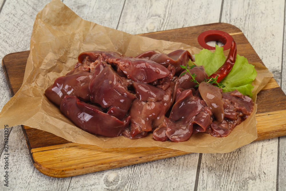 Raw chicken liver ready for cooking Raw chicken liver ready for cooking