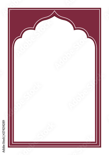 Indian frame on white background